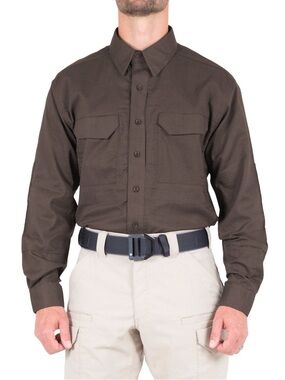 Men's Tactical Long-Sleeve Shirt - Dark Brown